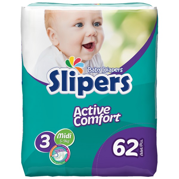 Пелени - Slipers Active Comfort 3 (4-9Кг) сет 62